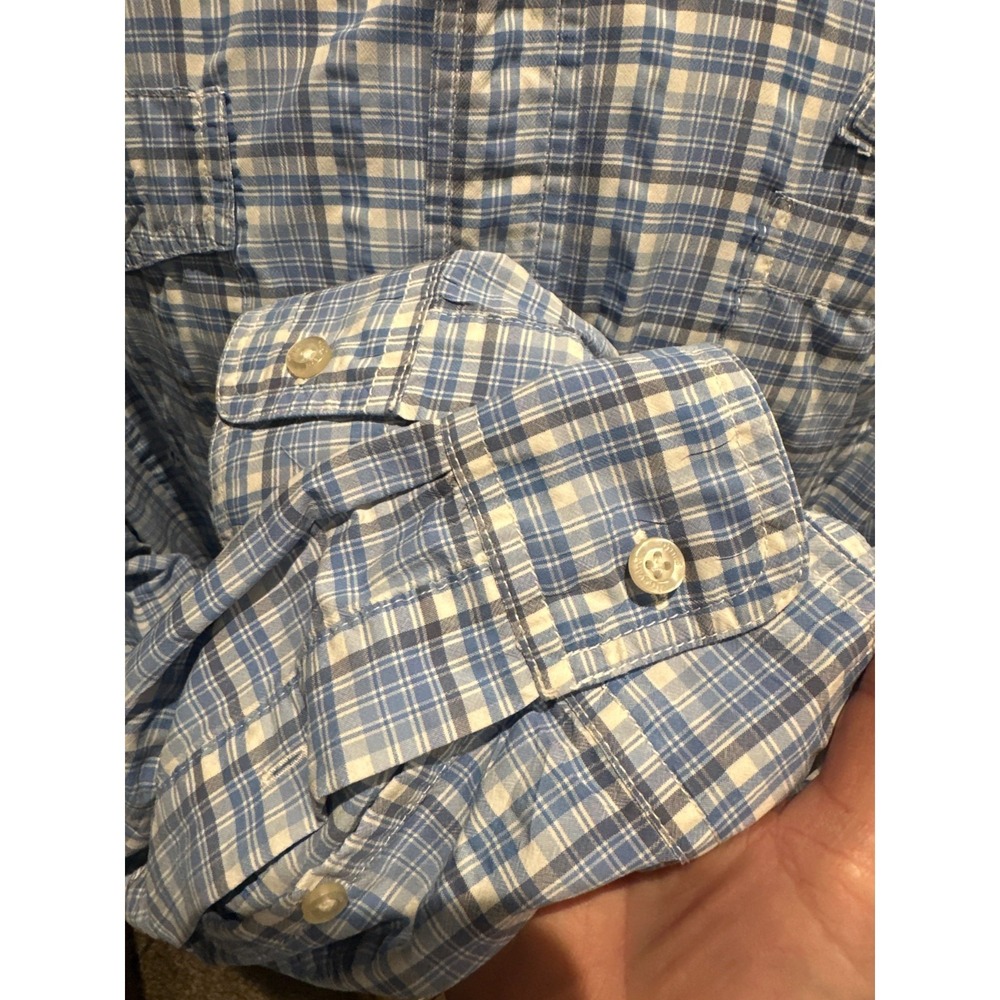 Vineyard Vines Harbor Shirt XXL Blue Plaid Fishing Vented Performance - Picture 7 of 11